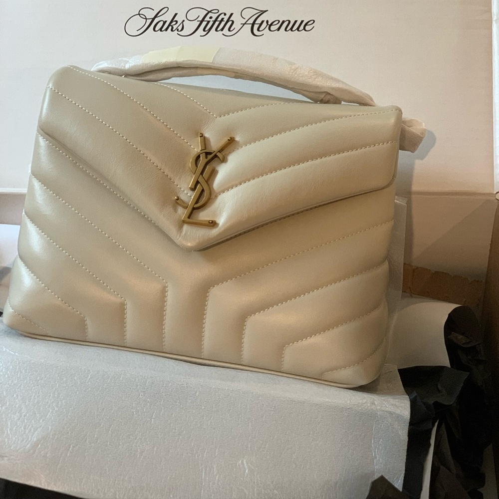 NWT Saint Laurent Loulou Matelasse, Bianco cream